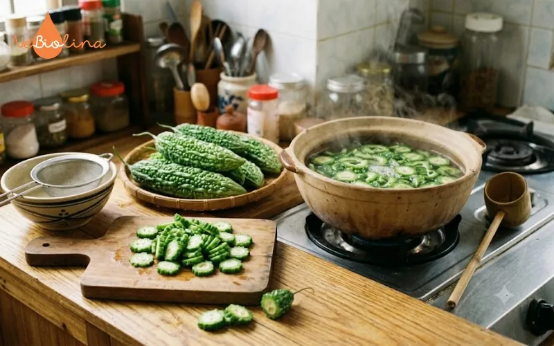 Nước tắm cho bé từ khổ qua 
