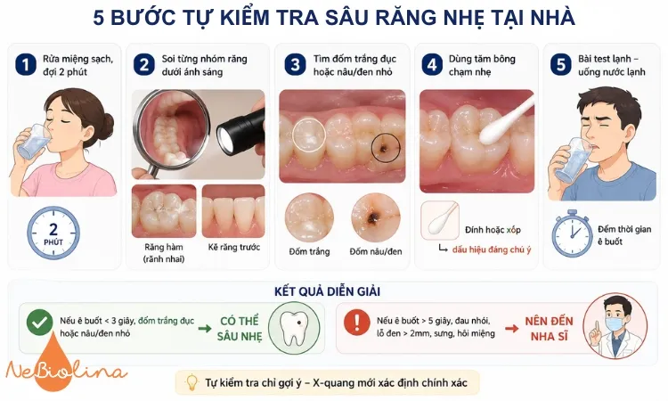 Các bước đơn giản giúp kiểm tra sâu răng nhẹ tại nhà