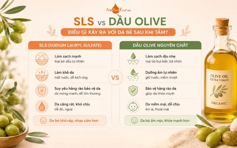 Olive giúp làm sạch mà không làm mất hàng rào bảo vệ da