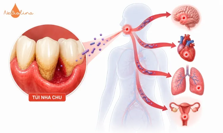 Biến chứng toàn thân từ viêm nướu chân răng