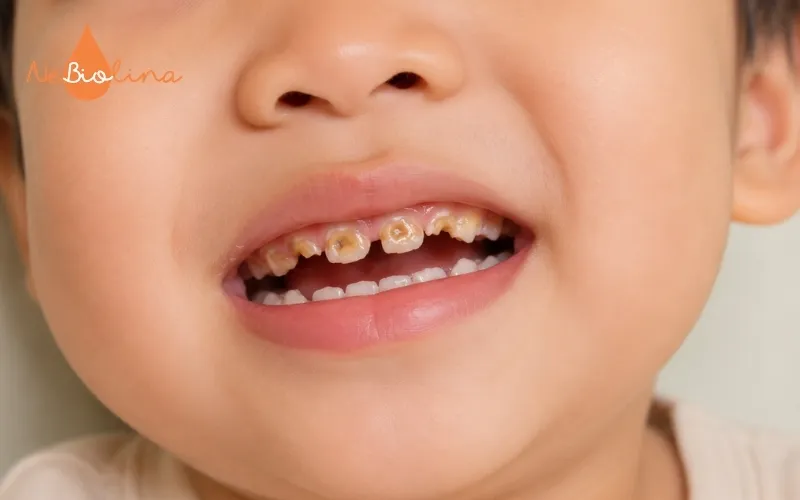 Răng sún ngả vàng và mòn dần