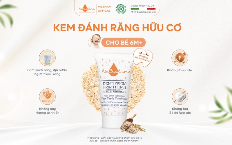 Kem đánh răng NeBiolina cho trẻ sơ sinh