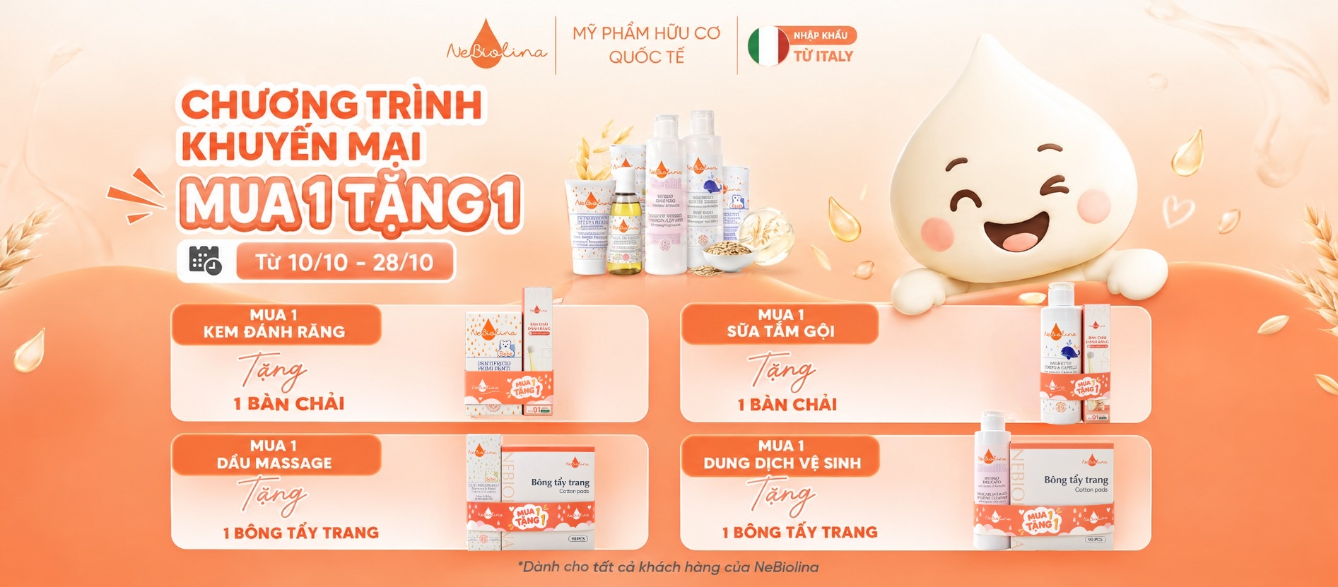 Chương trình khuyến mãi tháng 10 NeBiolina